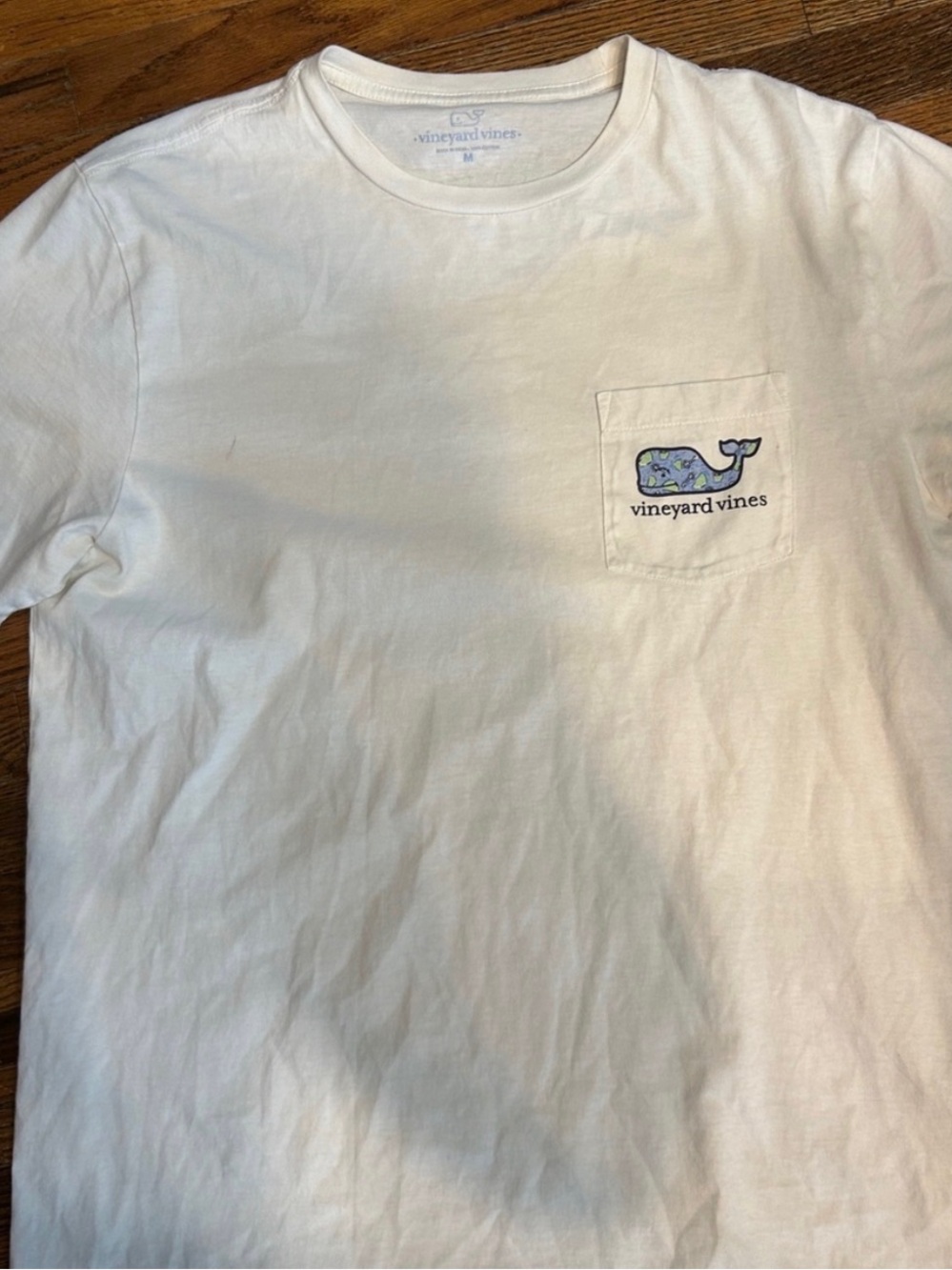 Vineyard Vines White Short Sleeve Tee with Pocket Whale
